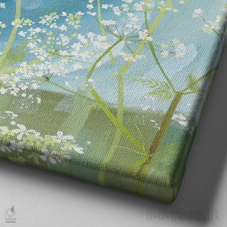 تابلو جعفری گاوی بر فراز صخره اثر کلر هنلی - نمای نزدیک بافت بوم