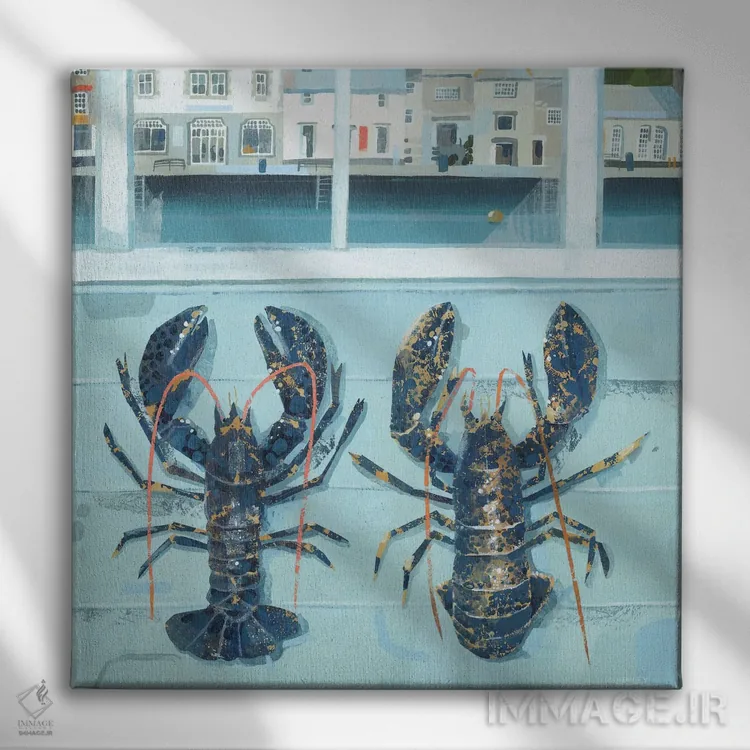 تابلو خرچنگهای پادستو اثر کلر هنلی - نمای روبهرو روی دیوار