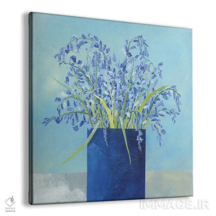 تابلو گلدان گل جرس آبی اثر کلر هنلی - نمای پرسپکتیو محصول