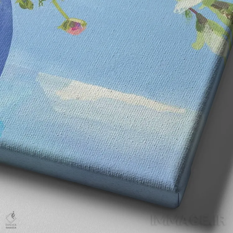 تابلو آلاله (نوعی گل) اثر کلر هنلی - نمای نزدیک بافت بوم