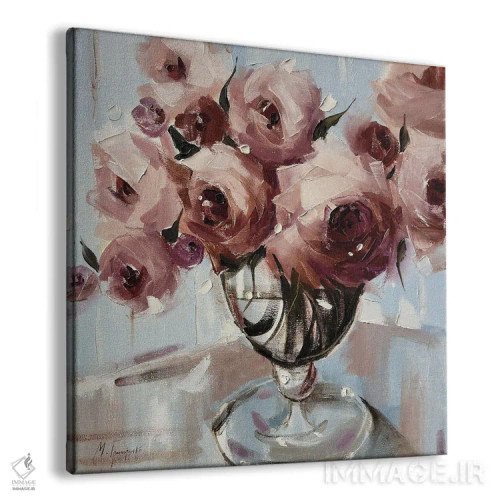 تابلو دستهای رز صورتی اثر مارینا هریهورنکو - نمای پرسپکتیو محصول