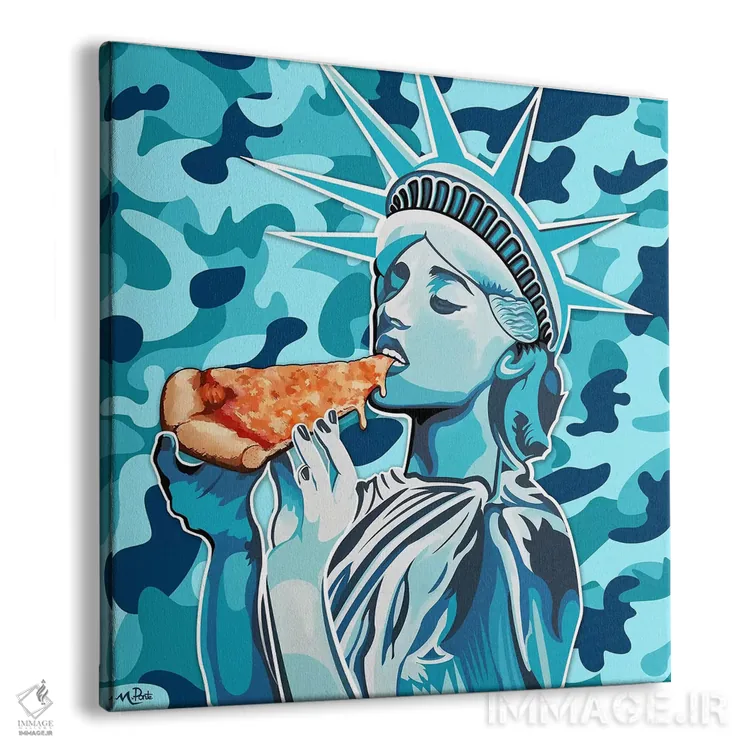 تابلو پیتزای آزادی، فقط میدان با استتار آبی اثر هایبرید لایف آرت (استودیو هنری) - نمای پرسپکتیو محصول