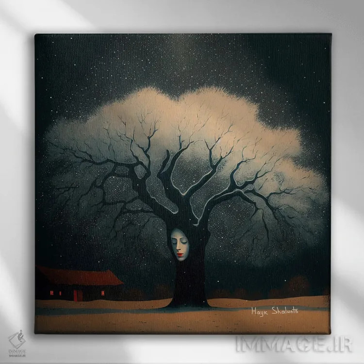 تابلو آیین شب زمستانی اثر هایک شالانتس - نمای روبهرو روی دیوار