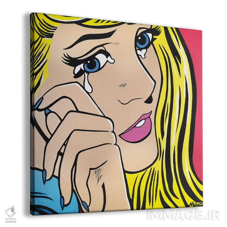 تابلو دختر گریان اثر هایبرید لایف آرت (استودیو هنری) - نمای پرسپکتیو محصول