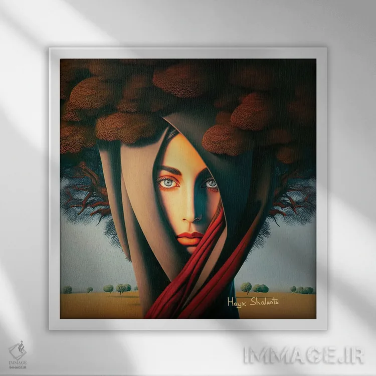 تابلو تو را همه جا میبینم اثر هایک شالانتس - نمای قابدار سفید