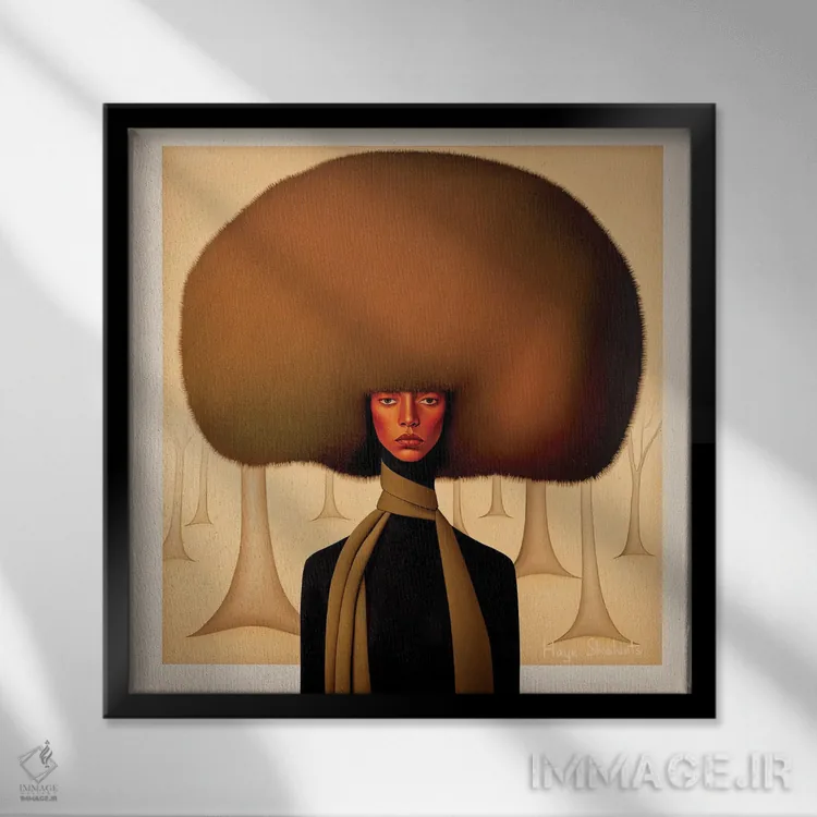 تابلو موهایم دروغ نمیگویند اثر هایک شالانتس - نمای قابدار مشکی