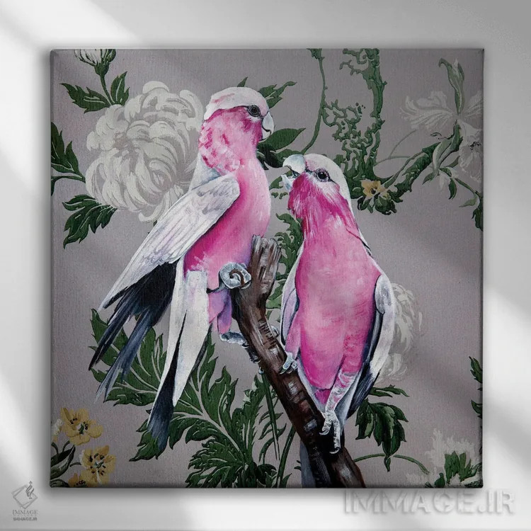 تابلو گالاهای قدیمی (نوعی طوطی) اثر هیلی موریس - نمای روبهرو روی دیوار