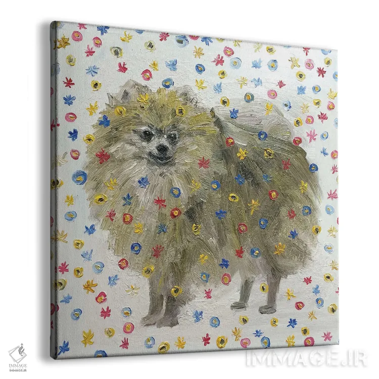 تابلو توله سگ - اگر گلها از آسمان ببارند اثر جونگ-هیون پارک - نمای پرسپکتیو محصول
