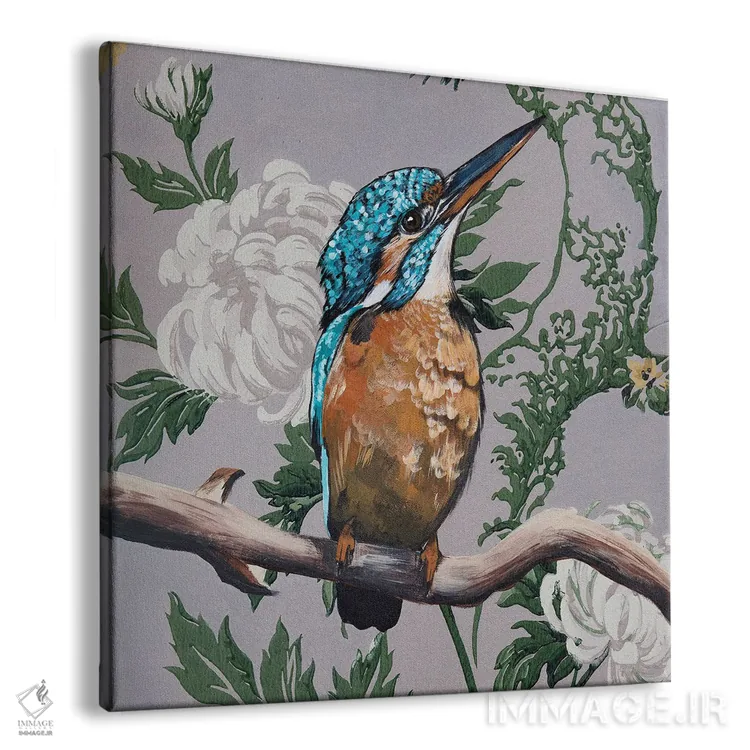 تابلو ماهیگیر پادشاه قدیمی (پرنده) اثر هیلی موریس - نمای پرسپکتیو محصول