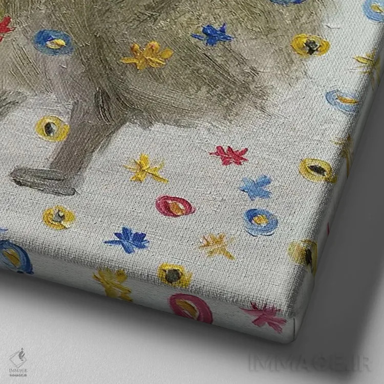 تابلو توله سگ - اگر گلها از آسمان ببارند اثر جونگ-هیون پارک - نمای نزدیک بافت بوم