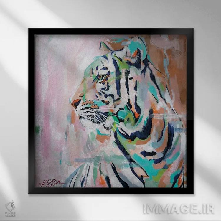 تابلو آنجا که موجودات وحشیاند اثر هیلی موریس - نمای قابدار مشکی