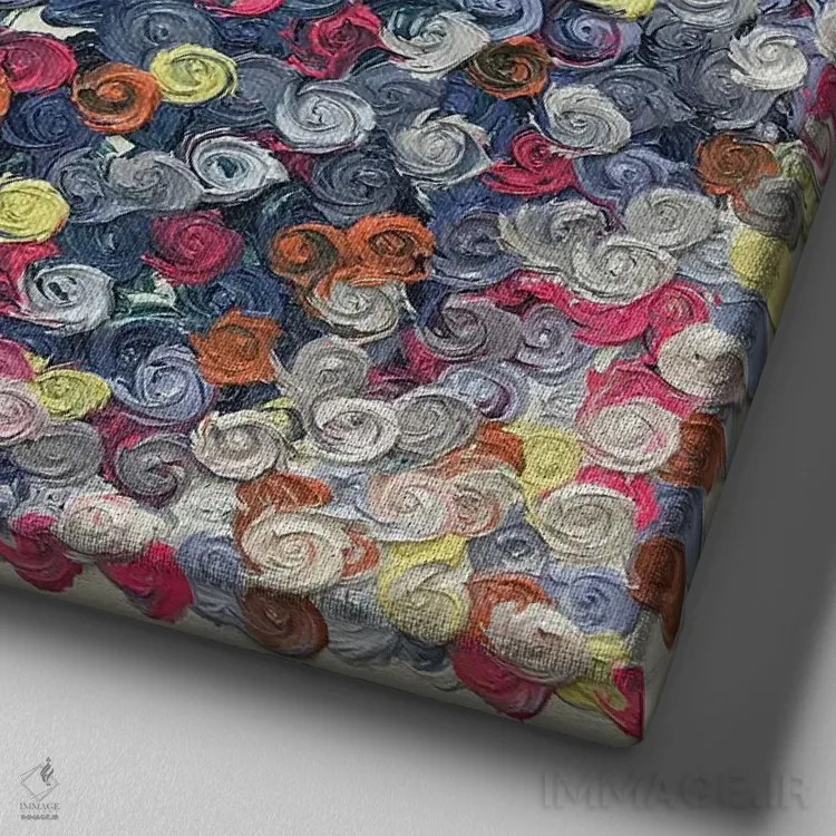 تابلو سری رز ۲-۰۴۰ (گلها در زندگی) اثر جونگ-هیون پارک - نمای نزدیک بافت بوم