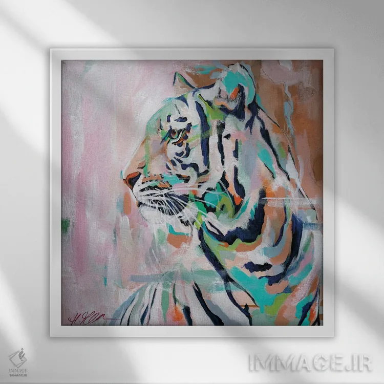 تابلو آنجا که موجودات وحشیاند اثر هیلی موریس - نمای قابدار سفید