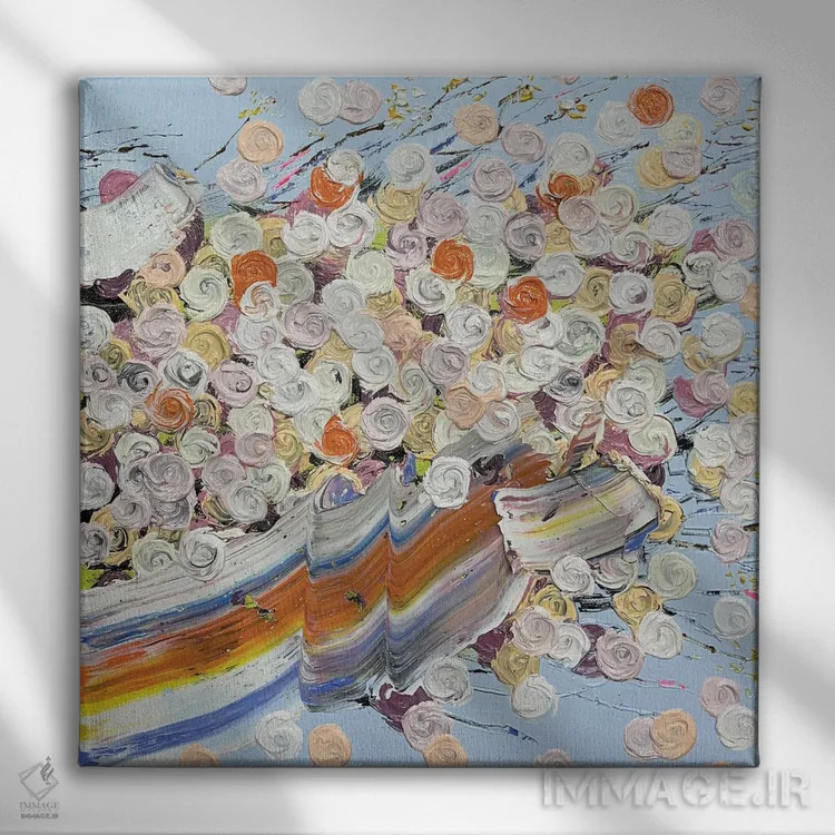 تابلو سری رز ۴ - باد، آوریل۲ اثر جونگ-هیون پارک - نمای روبهرو روی دیوار