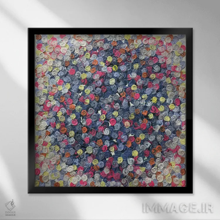 تابلو سری رز ۲-۰۴۰ (گلها در زندگی) اثر جونگ-هیون پارک - نمای قابدار مشکی