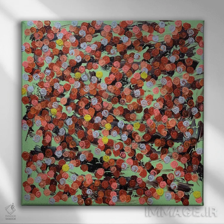 تابلو سری رز ۲-۰۸۲ (گلها در زندگی) اثر جونگ-هیون پارک - نمای روبهرو روی دیوار