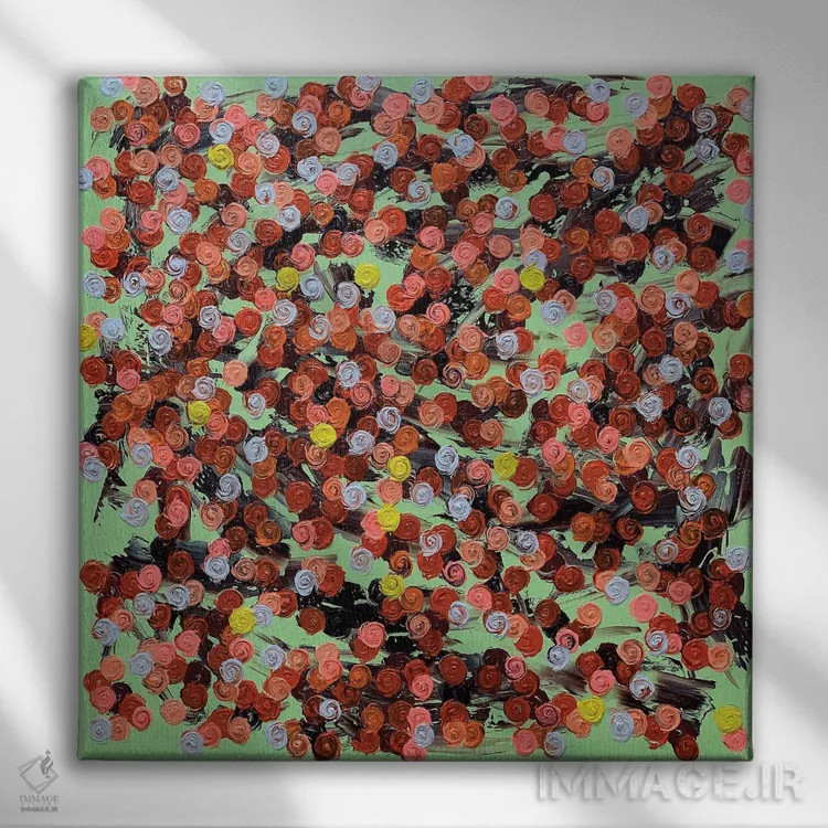 تابلو سری رز ۲-۰۸۲ (گلها در زندگی) اثر جونگ-هیون پارک - نمای روبهرو روی دیوار