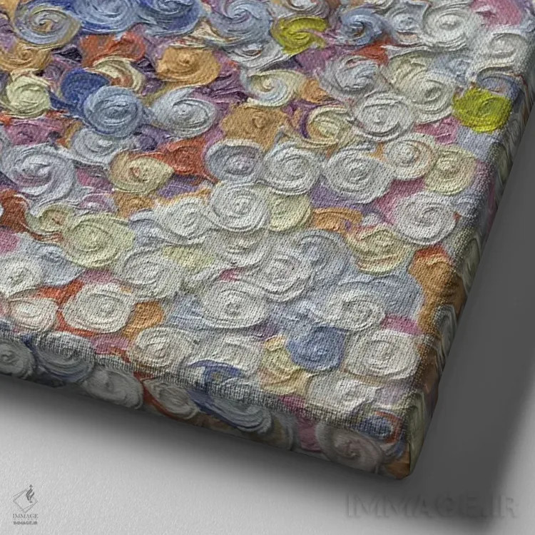 تابلو سری رز ۲-۰۴۳ (گلها در زندگی) اثر جونگ-هیون پارک - نمای نزدیک بافت بوم