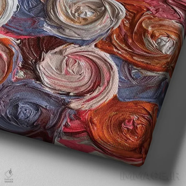 تابلو سری رز۲ (گلها در زندگی ۳) اثر جونگ-هیون پارک - نمای نزدیک بافت بوم