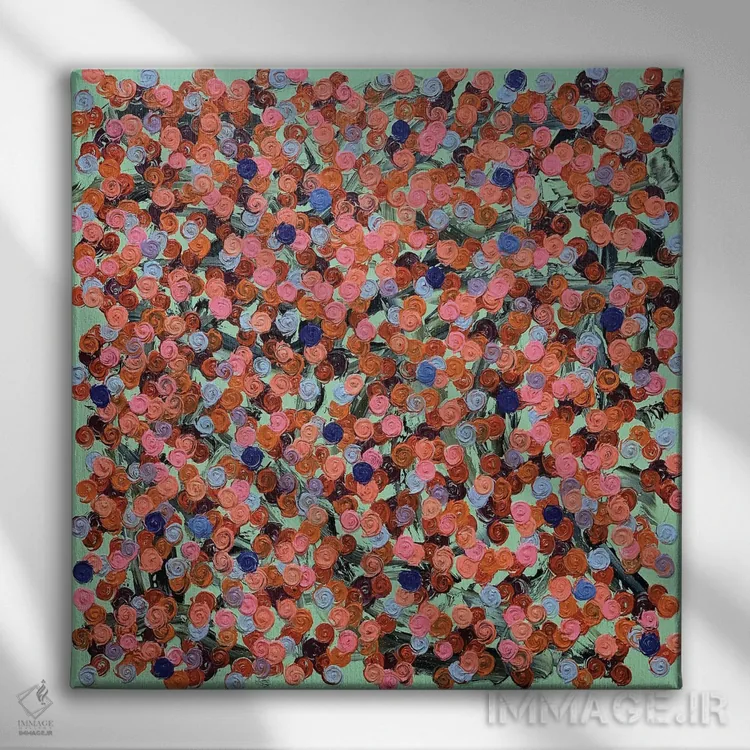 تابلو سری رز ۲-۰۸۱ (گلها در زندگی) اثر جونگ-هیون پارک - نمای روبهرو روی دیوار