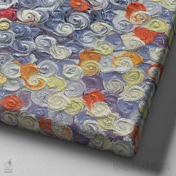 تابلو سری رز ۲-۰۴۴ (گلها در زندگی) اثر جونگ-هیون پارک - نمای نزدیک بافت بوم