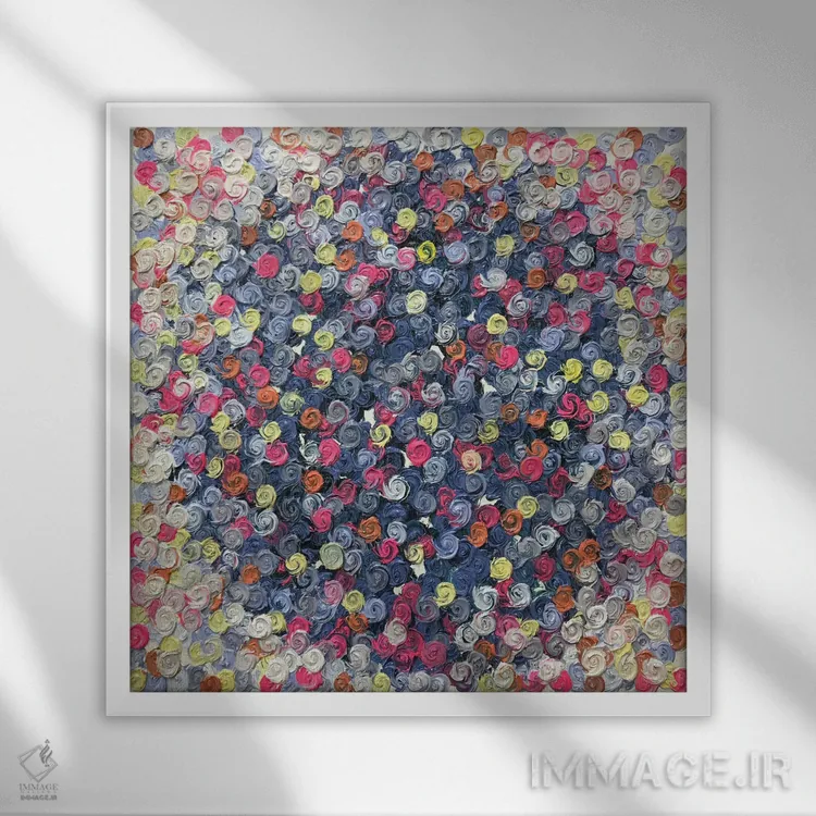 تابلو سری رز ۲-۰۴۰ (گلها در زندگی) اثر جونگ-هیون پارک - نمای قابدار سفید