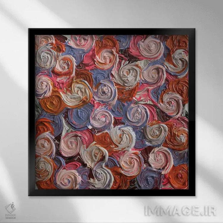 تابلو سری رز۲ (گلها در زندگی ۳) اثر جونگ-هیون پارک - نمای قابدار مشکی