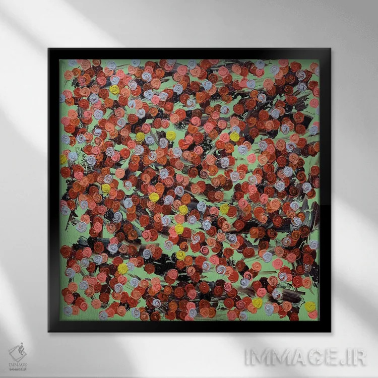 تابلو سری رز ۲-۰۸۲ (گلها در زندگی) اثر جونگ-هیون پارک - نمای قابدار مشکی