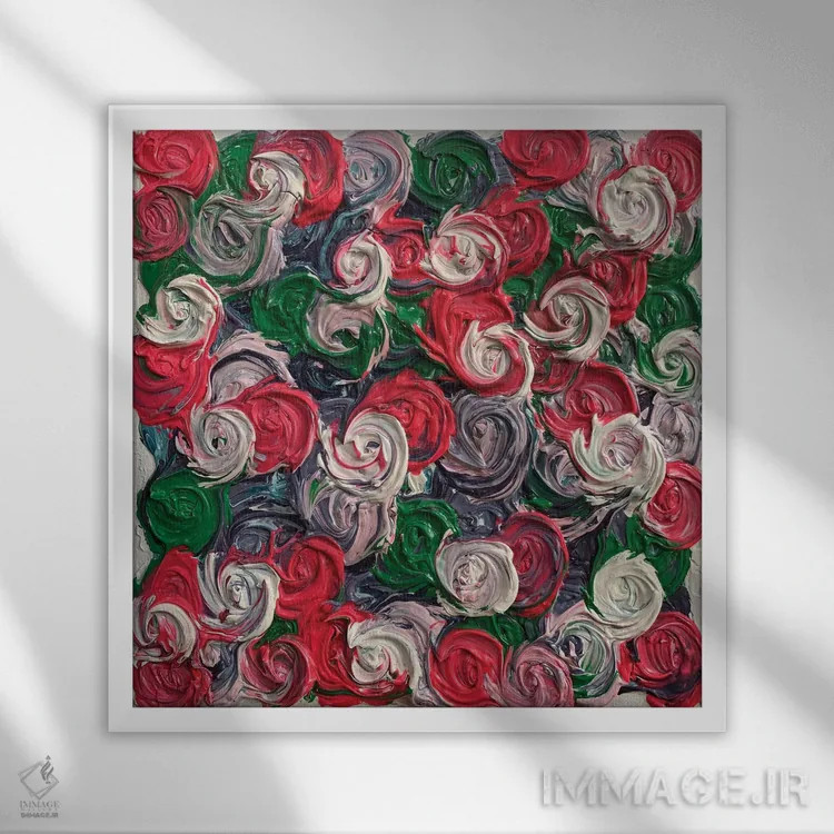 تابلو سری رز۲ (گلها در زندگی ۱) اثر جونگ-هیون پارک - نمای قابدار سفید