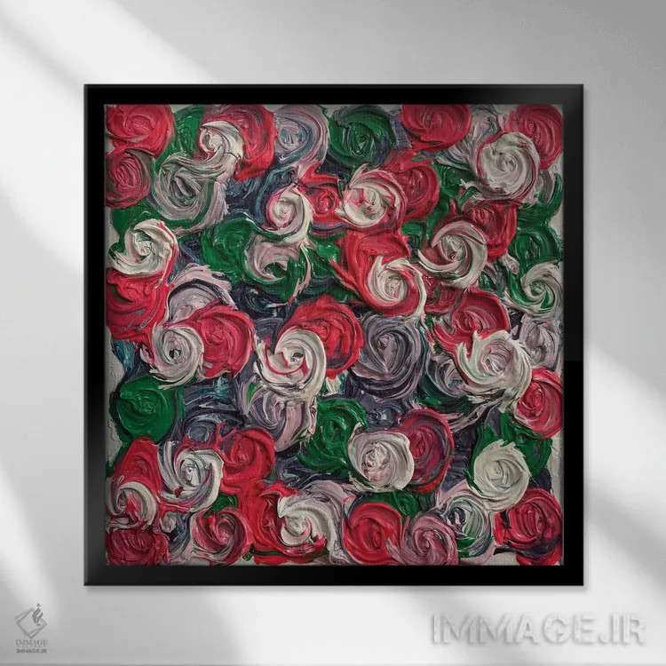 تابلو سری رز۲ (گلها در زندگی ۱) اثر جونگ-هیون پارک - نمای قابدار مشکی