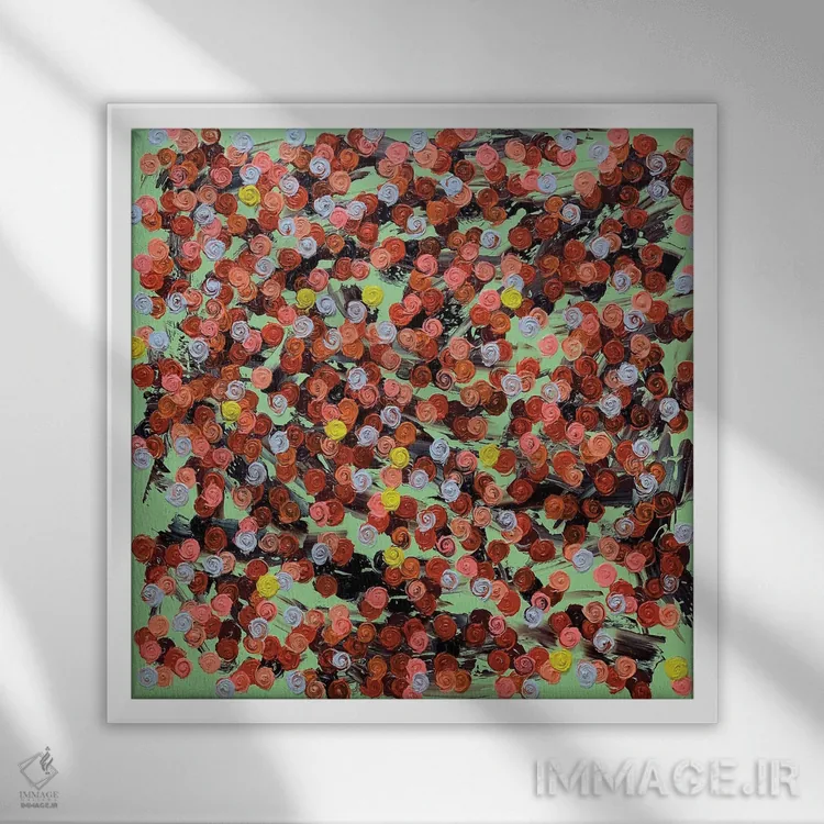 تابلو سری رز ۲-۰۸۲ (گلها در زندگی) اثر جونگ-هیون پارک - نمای قابدار سفید