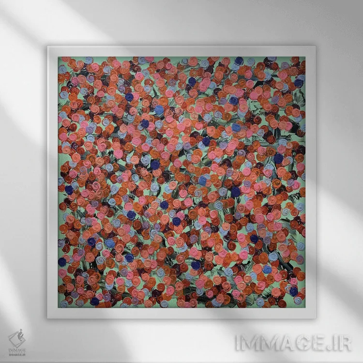 تابلو سری رز ۲-۰۸۱ (گلها در زندگی) اثر جونگ-هیون پارک - نمای قابدار سفید