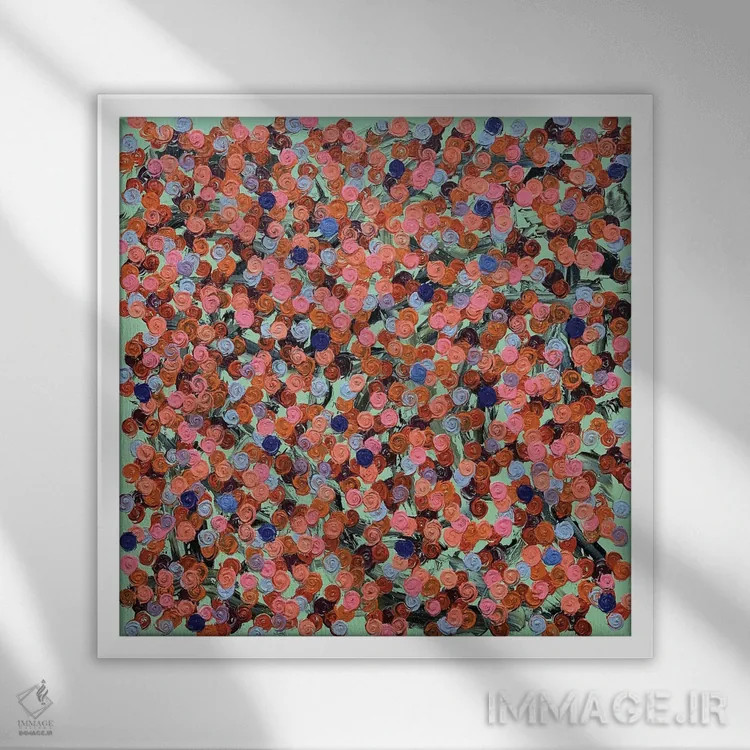 تابلو سری رز ۲-۰۸۱ (گلها در زندگی) اثر جونگ-هیون پارک - نمای قابدار سفید