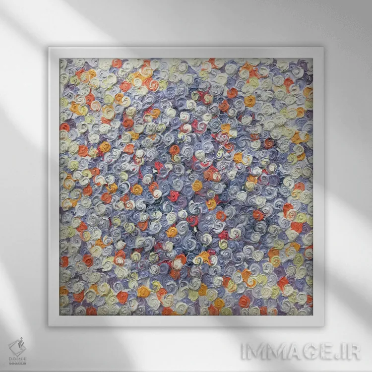 تابلو سری رز ۲-۰۴۴ (گلها در زندگی) اثر جونگ-هیون پارک - نمای قابدار سفید