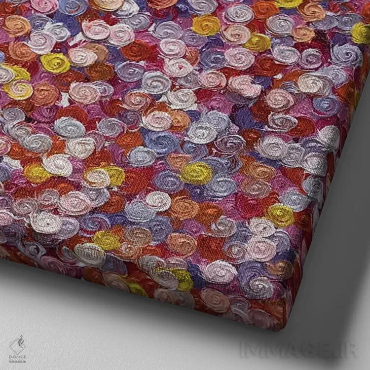 تابلو سری رز ۲-۰۶۲ (گلها در زندگی) اثر جونگ-هیون پارک - نمای نزدیک بافت بوم