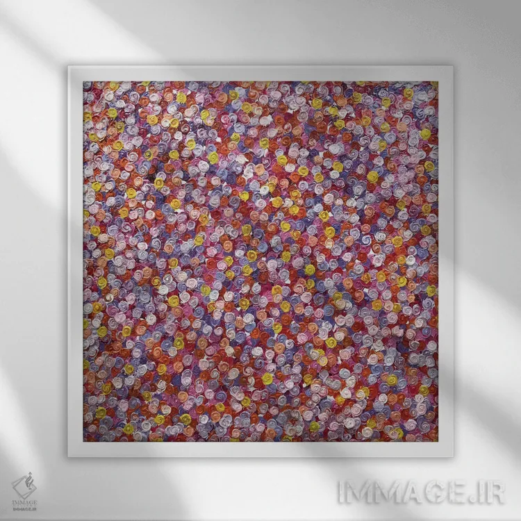 تابلو سری رز ۲-۰۶۲ (گلها در زندگی) اثر جونگ-هیون پارک - نمای قابدار سفید