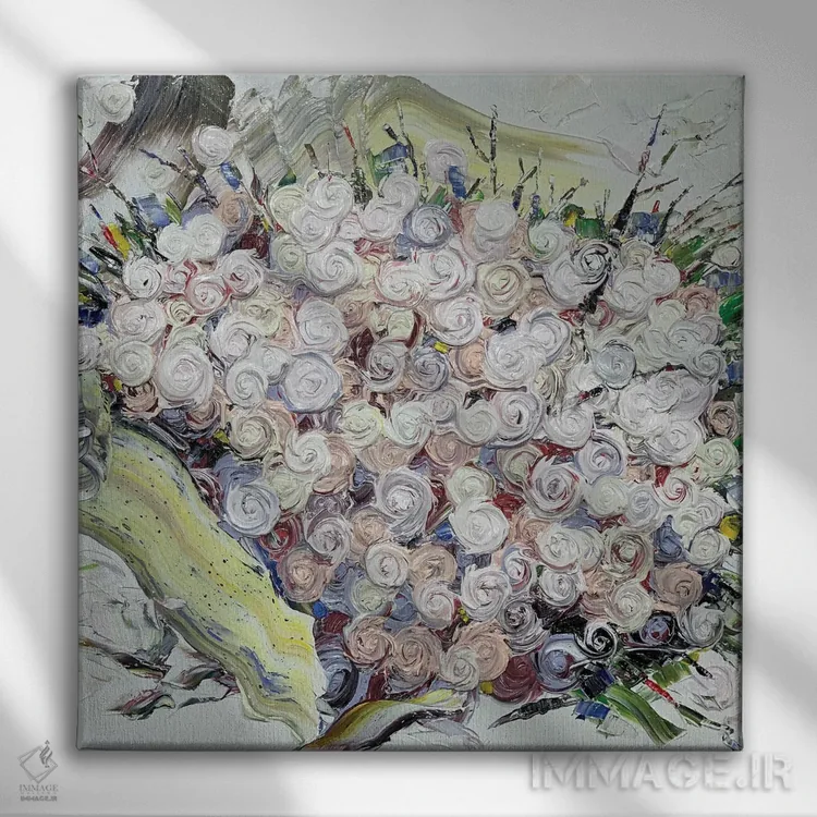 تابلو سری رز ۳-۰۲۱ (گلها در زندگی) اثر جونگ-هیون پارک - نمای روبهرو روی دیوار