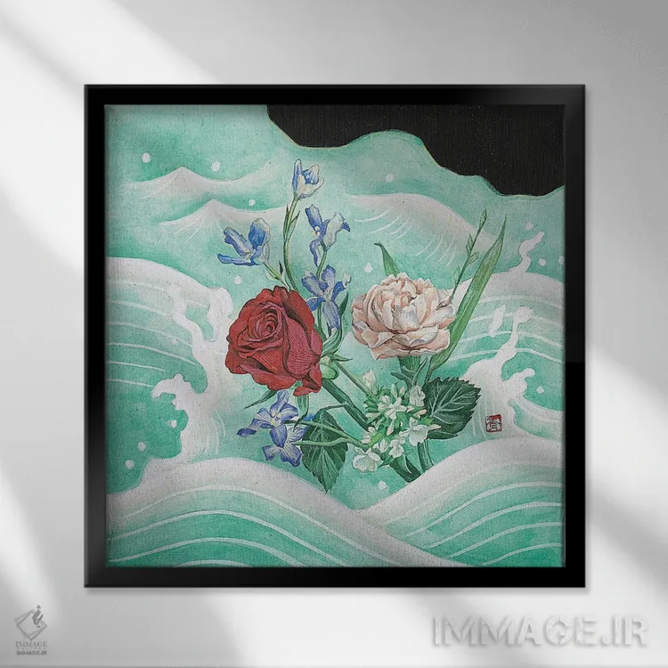 تابلو آن زمان اشتباه، حالا درست اثر هایسو هان - نمای قابدار مشکی