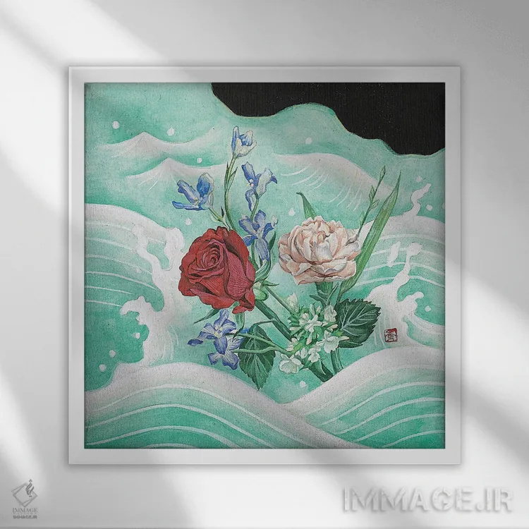 تابلو آن زمان اشتباه، حالا درست اثر هایسو هان - نمای قابدار سفید