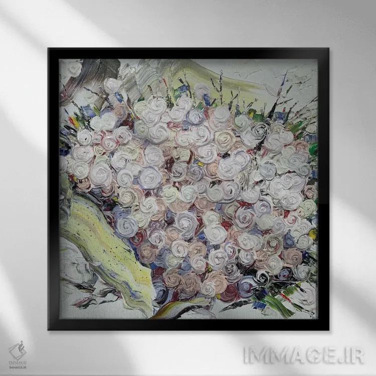 تابلو سری رز ۳-۰۲۱ (گلها در زندگی) اثر جونگ-هیون پارک - نمای قابدار مشکی