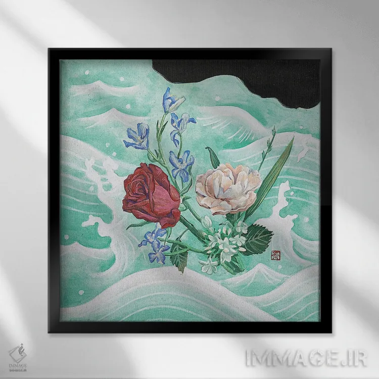 تابلو آن زمان اشتباه، حالا درست II اثر هایسو هان - نمای قابدار مشکی