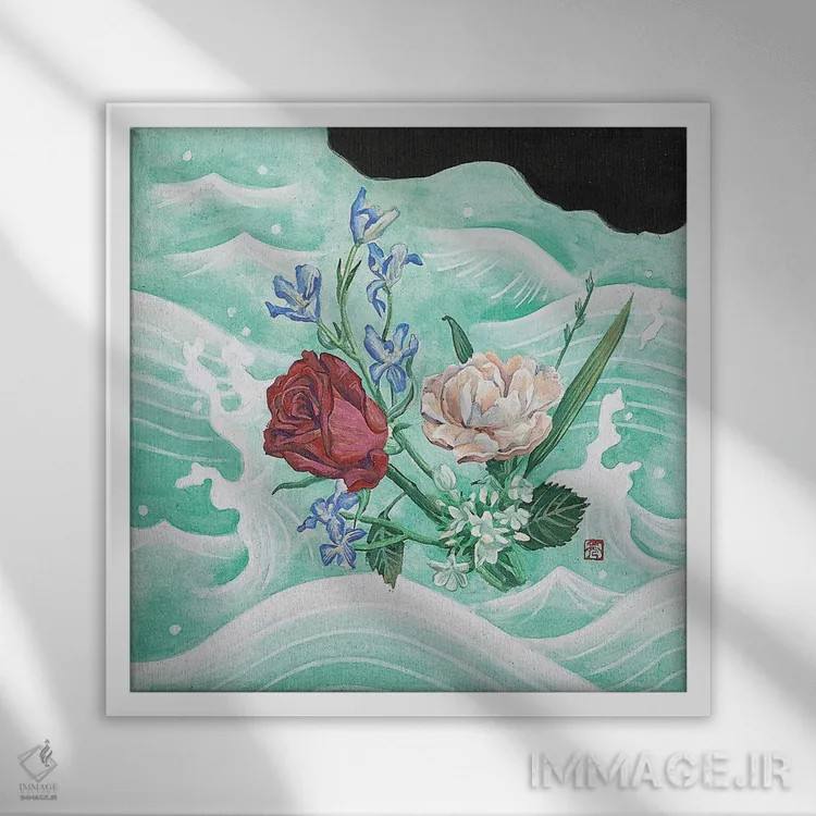 تابلو آن زمان اشتباه، حالا درست II اثر هایسو هان - نمای قابدار سفید