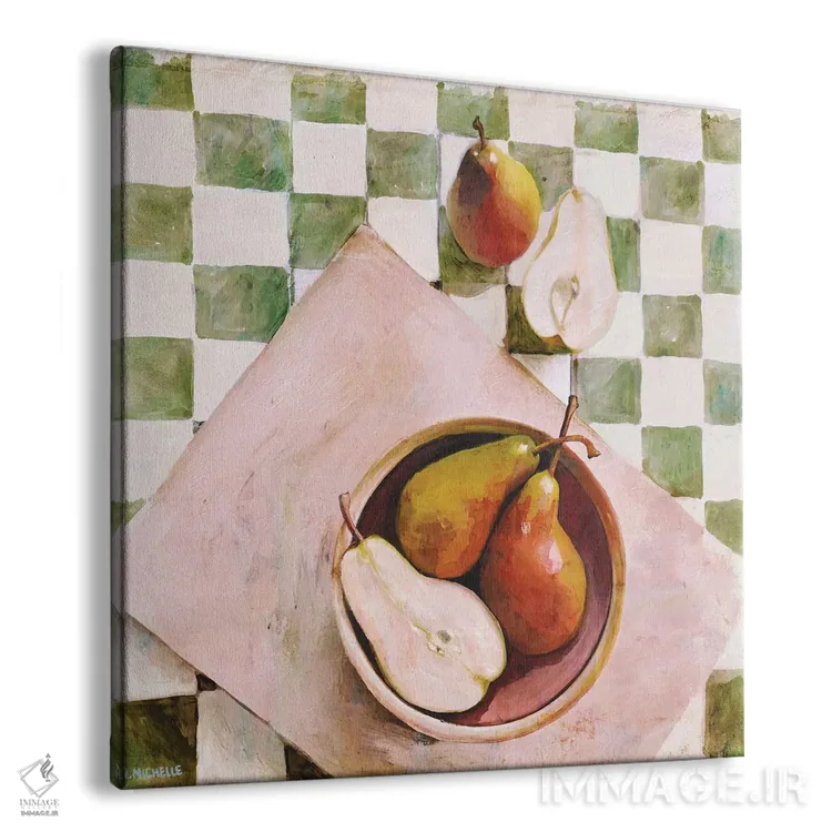 تابلو گلابیها در یک کاسه اثر هیلی میشل - نمای پرسپکتیو محصول