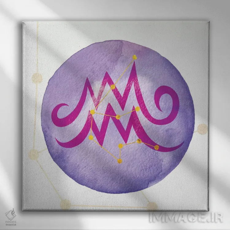 تابلو درخشش دلو همراه با صورت فلکی اثر فایو بای فایو کالکتیو - نمای روبهرو روی دیوار