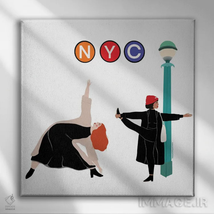 تابلو یوگیهای نیویورک (ورزشکاران یوگا نیویورک) اثر هارمونی ویلو - نمای روبهرو روی دیوار