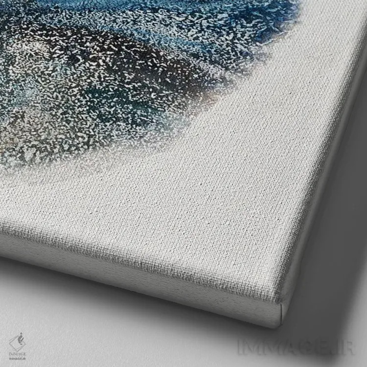 تابلو کیهان آبی یک اثر هیزل جی - نمای نزدیک بافت بوم