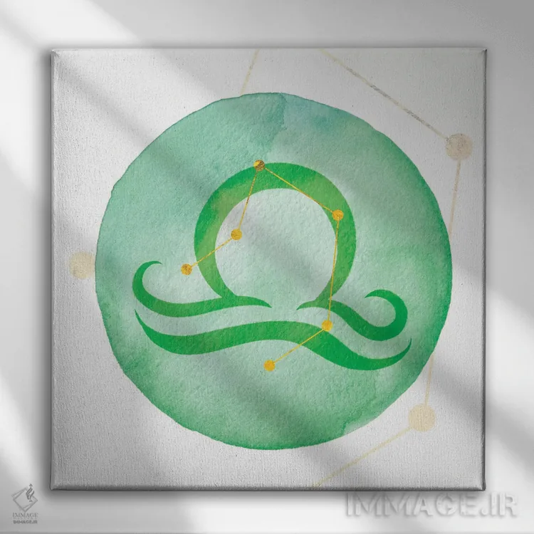 تابلو درخشش میزان همراه با صورت فلکی اثر فایو بای فایو کالکتیو - نمای روبهرو روی دیوار