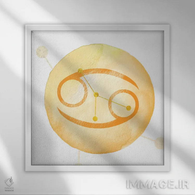 تابلو درخشش سرطان همراه با صورت فلکی اثر فایو بای فایو کالکتیو - نمای قابدار سفید