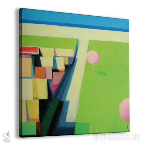 تابلو درختان گیلاس شکوفه داده اثر ایوا باکلانه - نمای پرسپکتیو محصول