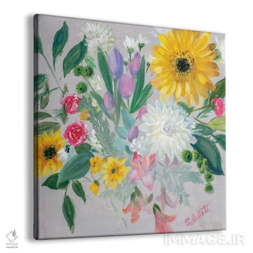 تابلو انفجار گلها دو اثر ساندرا یافراته - نمای پرسپکتیو محصول